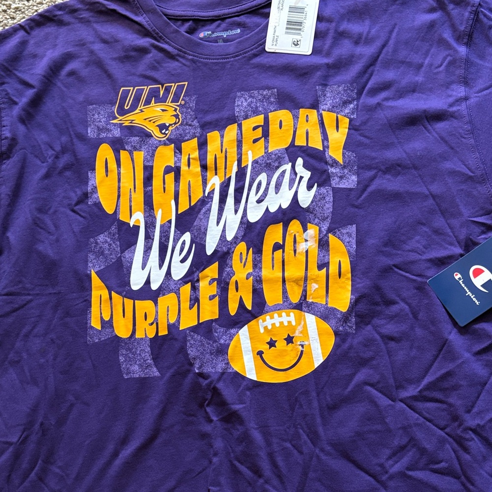 Champion UNI Purple and Gold Tee